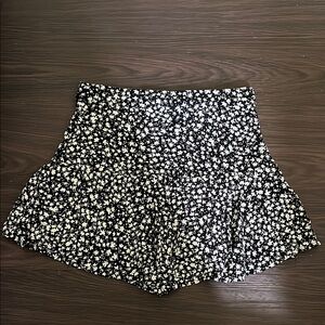 Floral Black and White Skirt